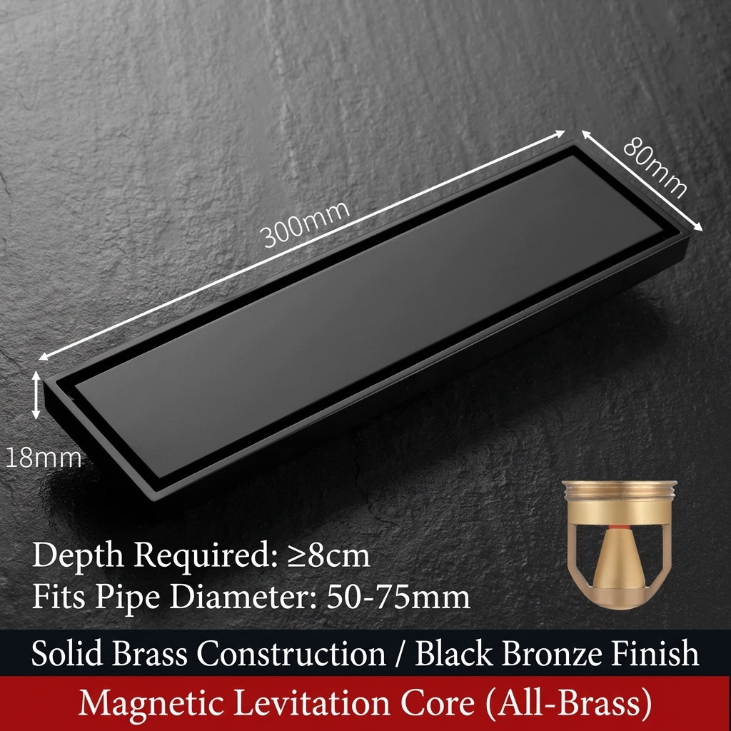 Premium Copper Tile-Insert Shower Drain Anti-Odor