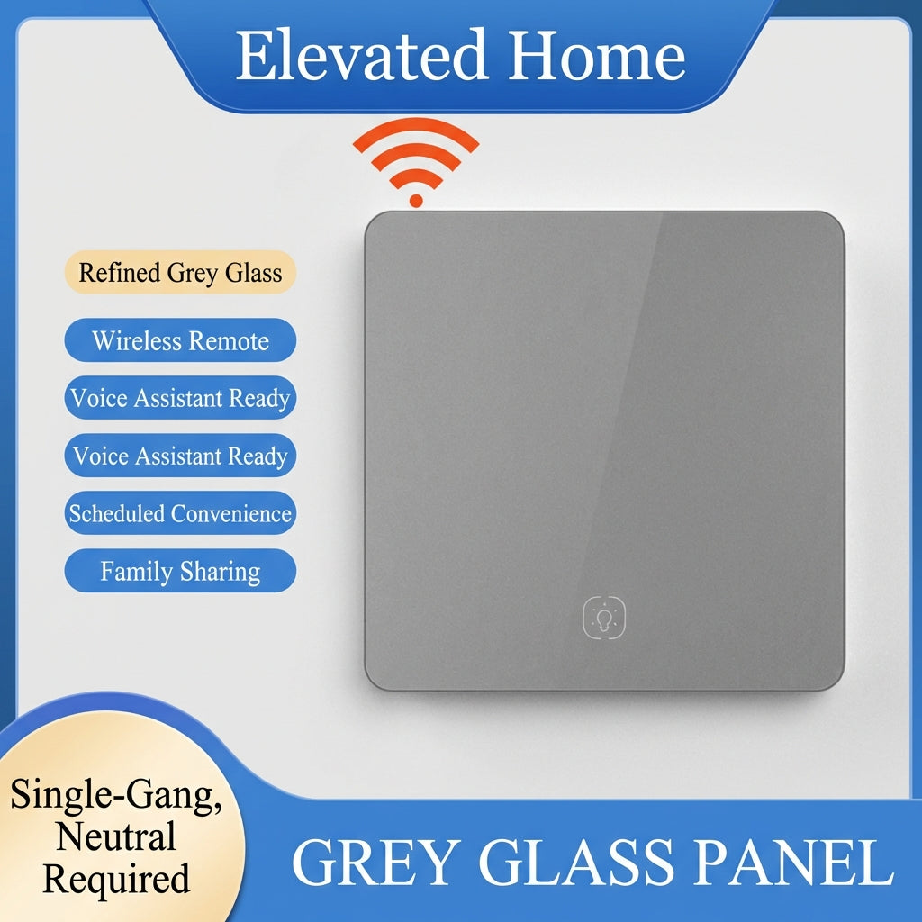 Tuya Smart WiFi Smart Light Switches glass panel No Neutral