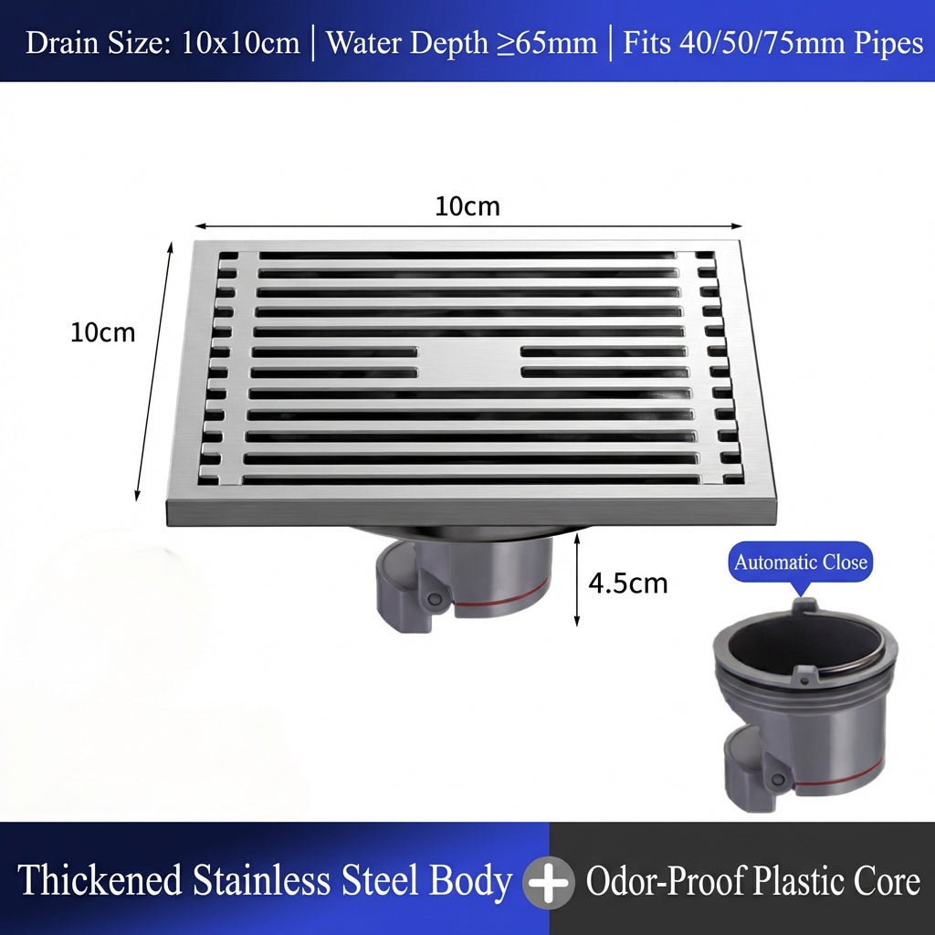 Stainless Steel Anti-Odor Square Floor Drain