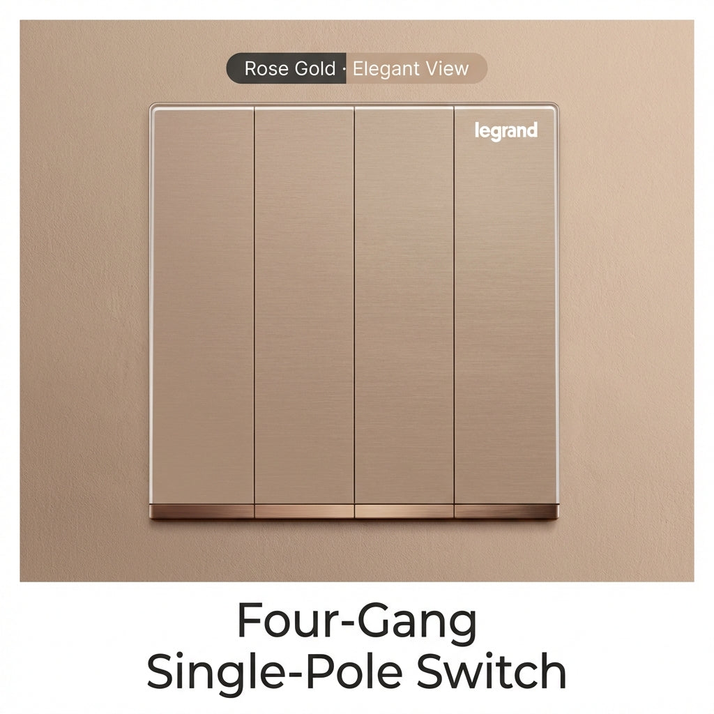 Legrand Rose Gold 13A Switched Wall Socket with USB