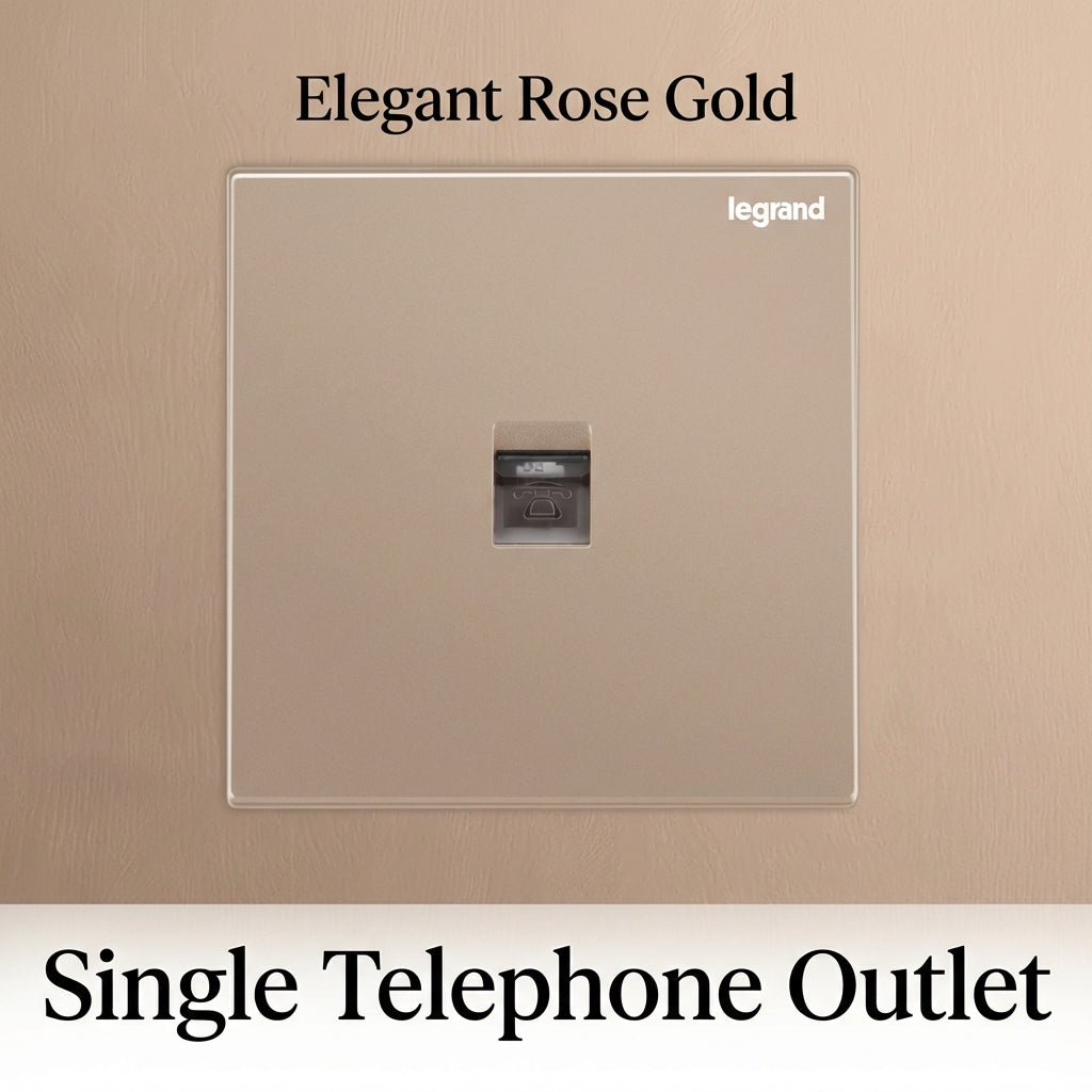 Legrand Rose Gold 13A Switched Wall Socket with USB