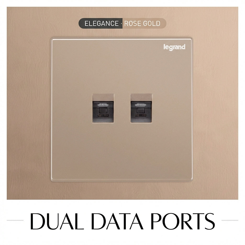 Legrand Rose Gold 13A Switched Wall Socket with USB