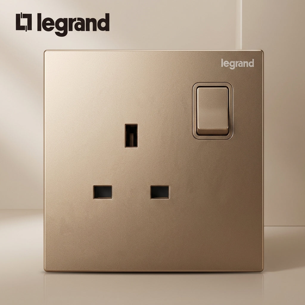 Legrand Rose Gold 13A Switched Wall Socket with USB