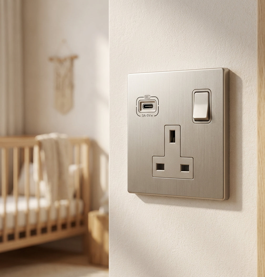 Legrand Rose Gold 13A Switched Wall Socket with USB